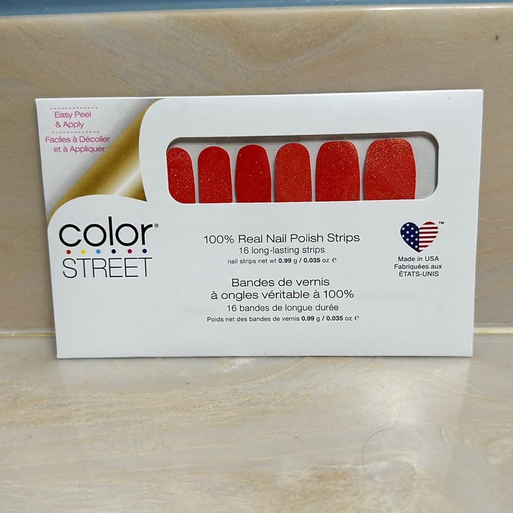 Color street press on nail strips. Heat wave